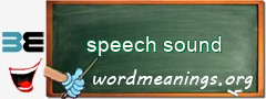 WordMeaning blackboard for speech sound